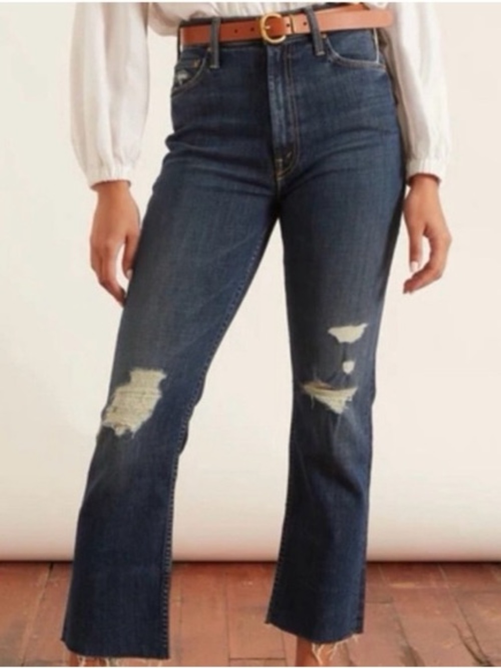 MOTHER Scrapper Cuff Ankle Fray Jeans - Wicked Wildflower, size 26